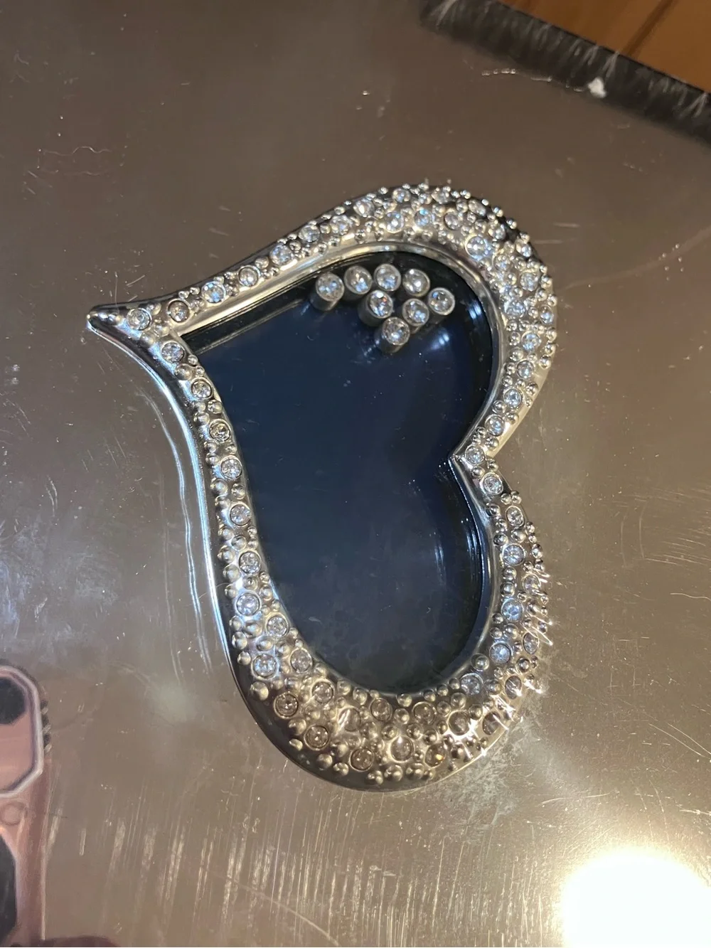 Silver Rhinestone Heart Photo Album- New Godinger